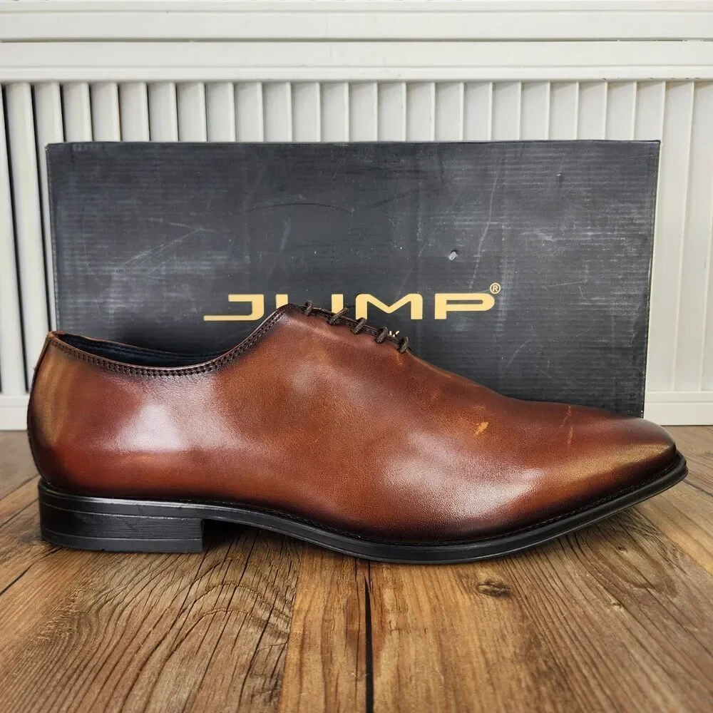 Jump New York Monaco Oxfords Dress Shoes Mens Size 12 M Tan Brown Leather Preppy